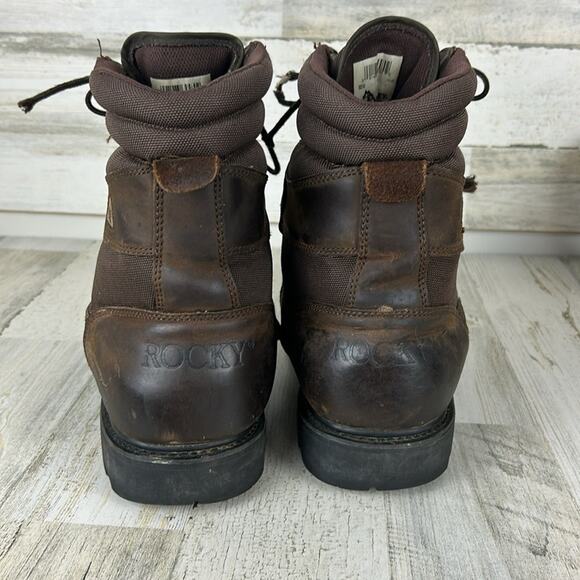 Rocky Men’s 10 Brown Leather Lace-Up Gore-Tex Steel Toe Work Boots Outdoor - Picture 4 of 8